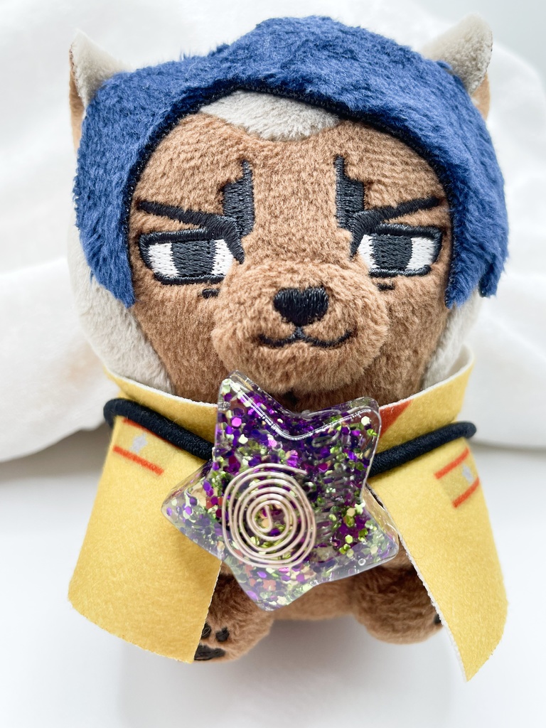 One of a Kind Hair Tie|星のオルゴナイト天然石ヘアゴム(緑×紫・レモンクォーツ)|g-013【One of a Kind Star Hair Tie – Natural Stone Accessory】