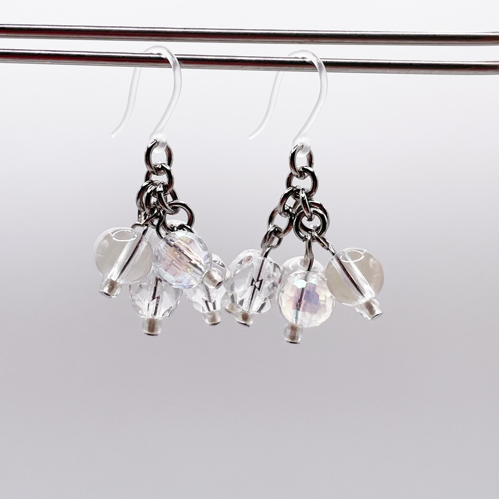 Lucky Charm|Pierce (Earring & Charm Available)ムーンストーン&アクアオーラの天然石ピアス(イヤリング/チャーム)|i-037