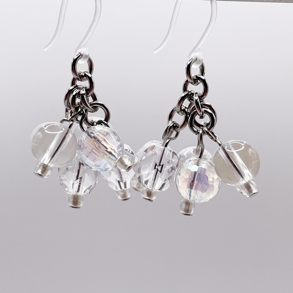 Lucky Charm|Pierce (Earring & Charm Available)ムーンストーン&アクアオーラの天然石ピアス(イヤリング/チャーム)|i-037