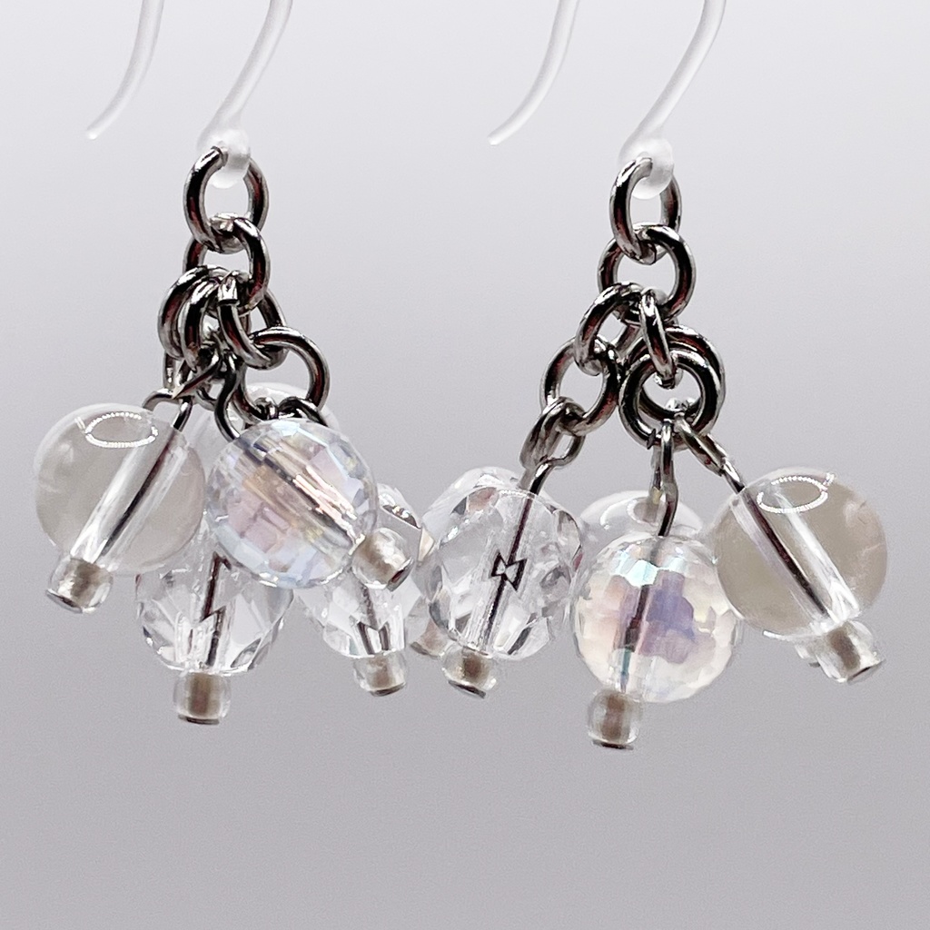 Lucky Charm｜Pierce (Earring & Charm Available)ムーンストーン＆アクアオーラの天然石ピアス（イヤリング/チャーム）｜i-037