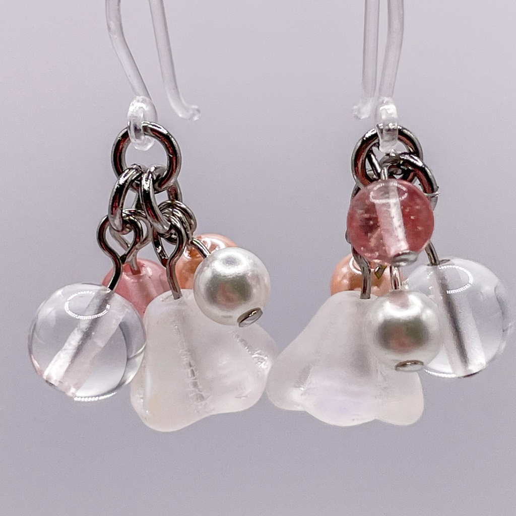 Lucky Charm|Pierce (Earring & Charm Available)【Sale】ローズクォーツ&ストロベリークォーツの天然石ピアス(イヤリング/チャーム)|a-023