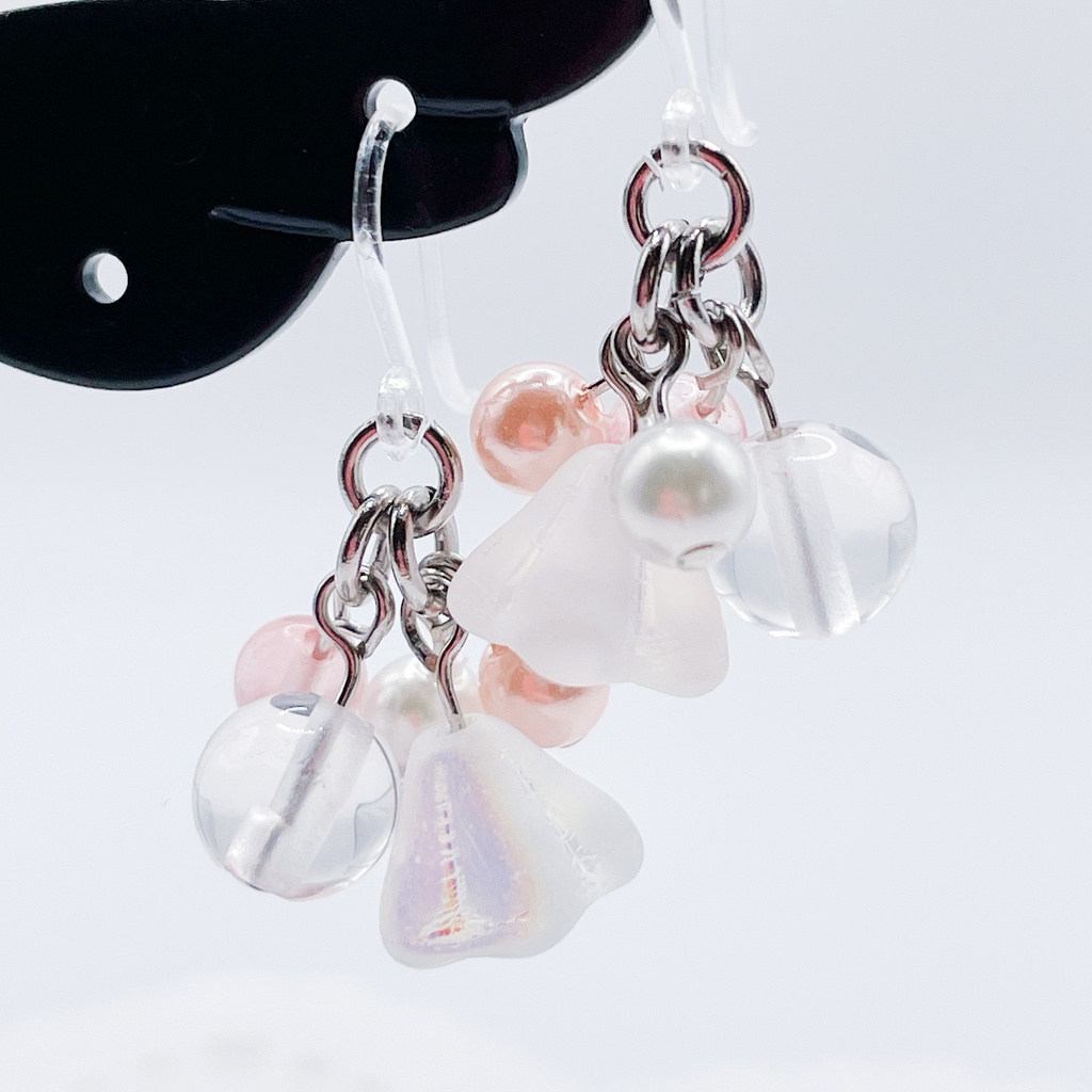 Lucky Charm|Pierce (Earring & Charm Available)【Sale】ローズクォーツ&ストロベリークォーツの天然石ピアス(イヤリング/チャーム)|a-023