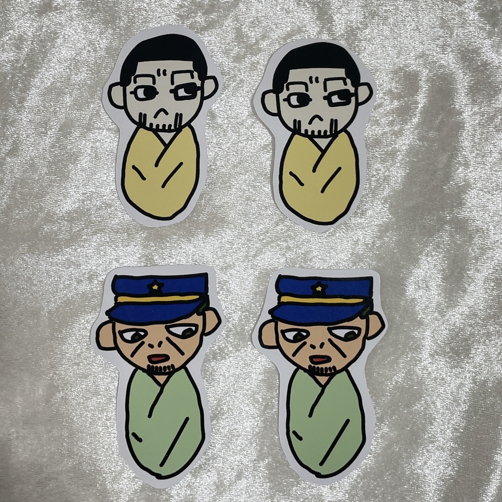 おくるみ尾月・フレークシール(尾形×2、月島×2)
