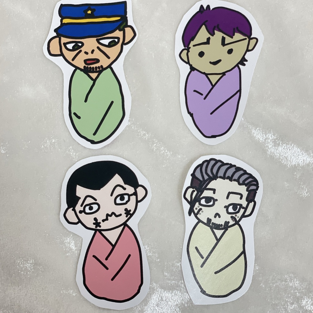 おくるみ愛4・フレークシール(尾形×1、月島×1、鯉登×1、宇佐美×1)