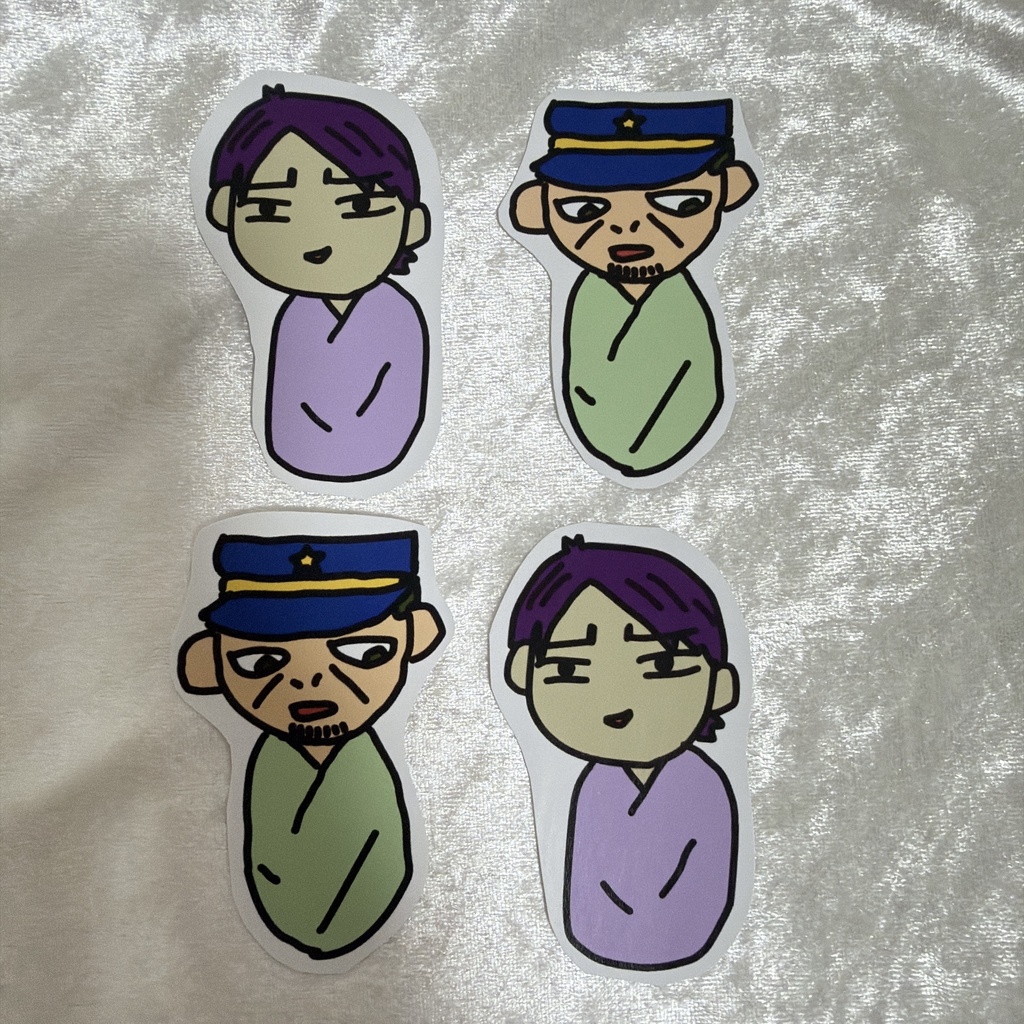 おくるみ鯉月/月鯉・フレークシール(いたずらっこ鯉登×2、月島×2)