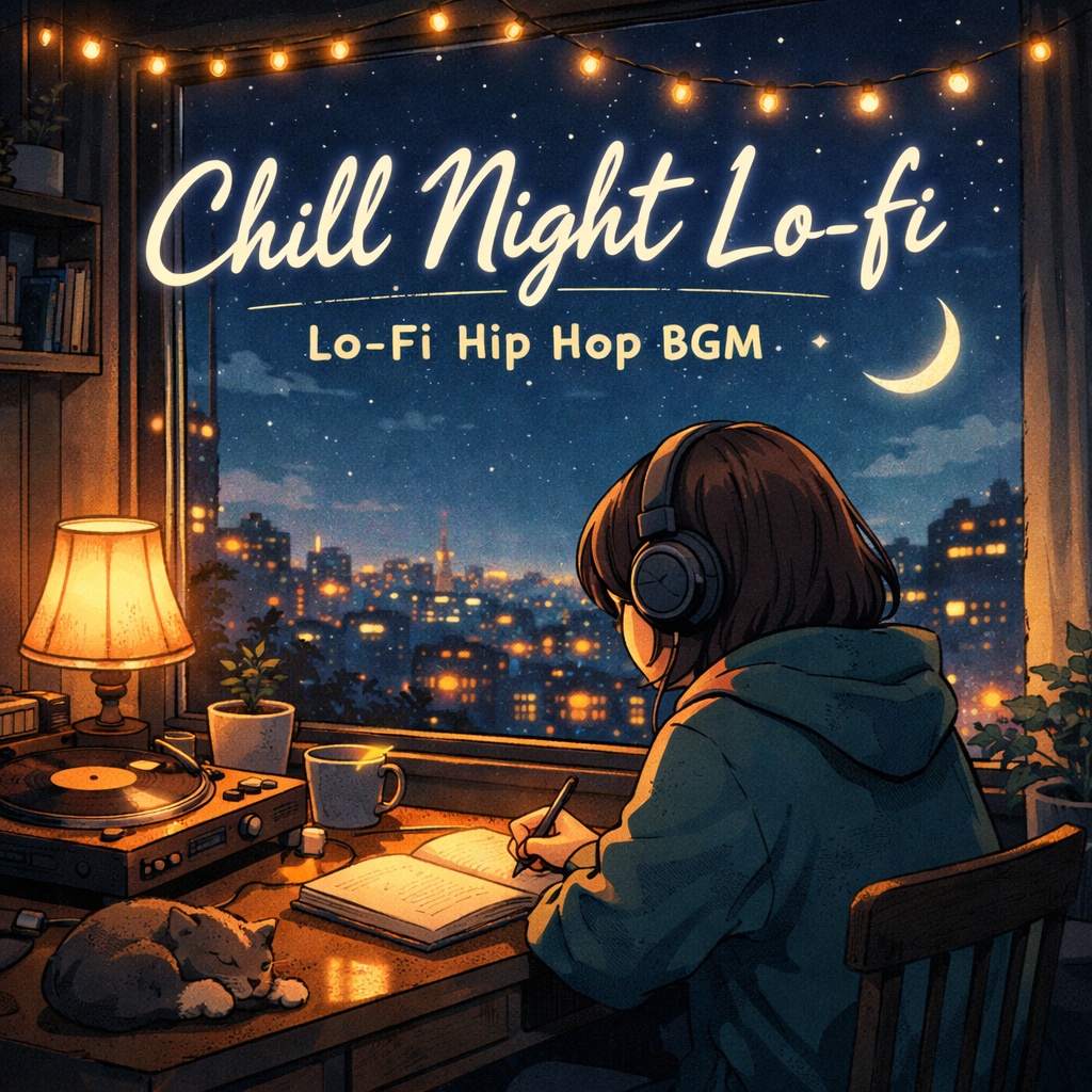 Chill Night Lo-fi 作業用Lo-fi Hip Hop BGM 配信・Vlog・雑談用チルビート
