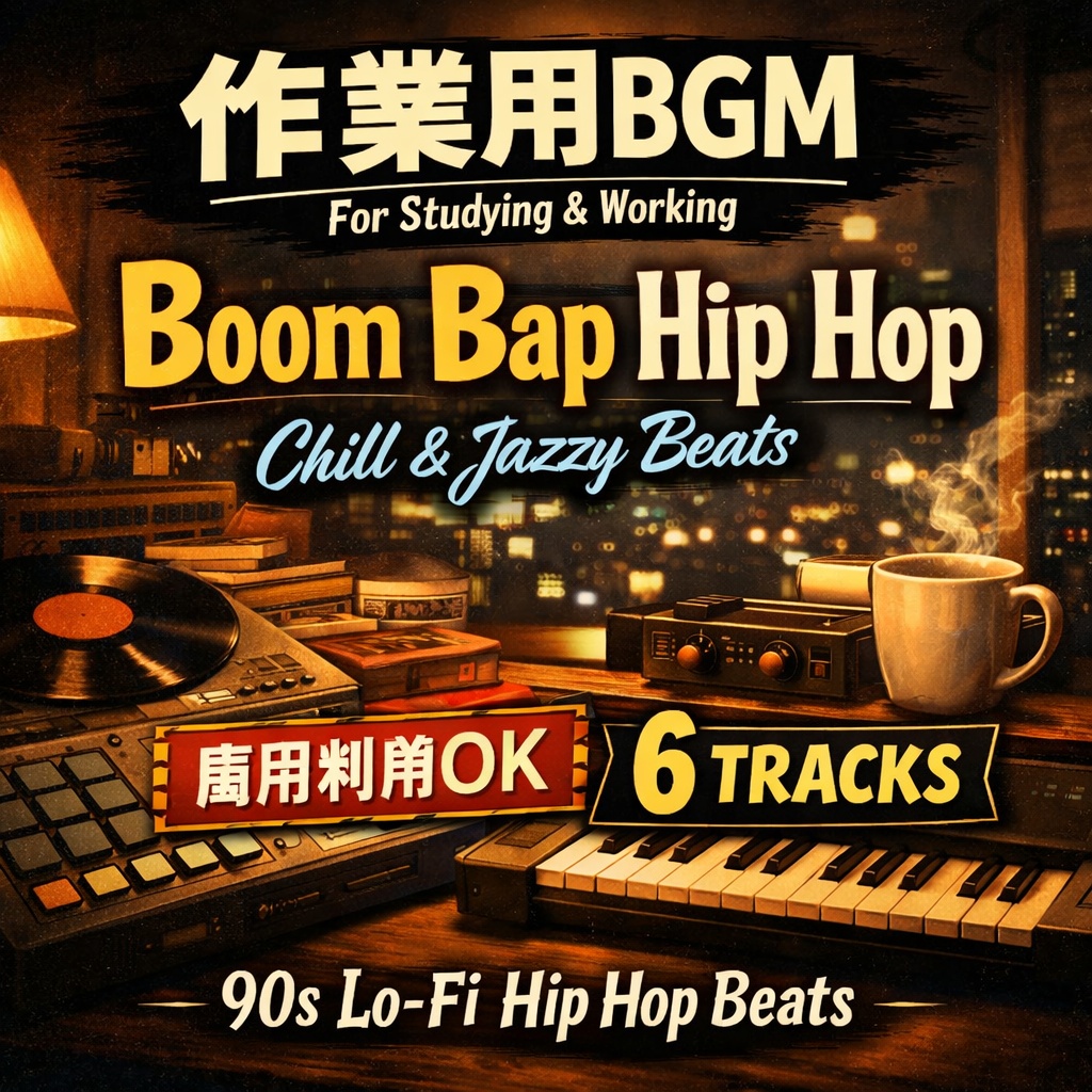 Chill 90s Boom Bap Study Beats Pack Vol.1 6 Hip Hop Instrumentals (Royalty Free)