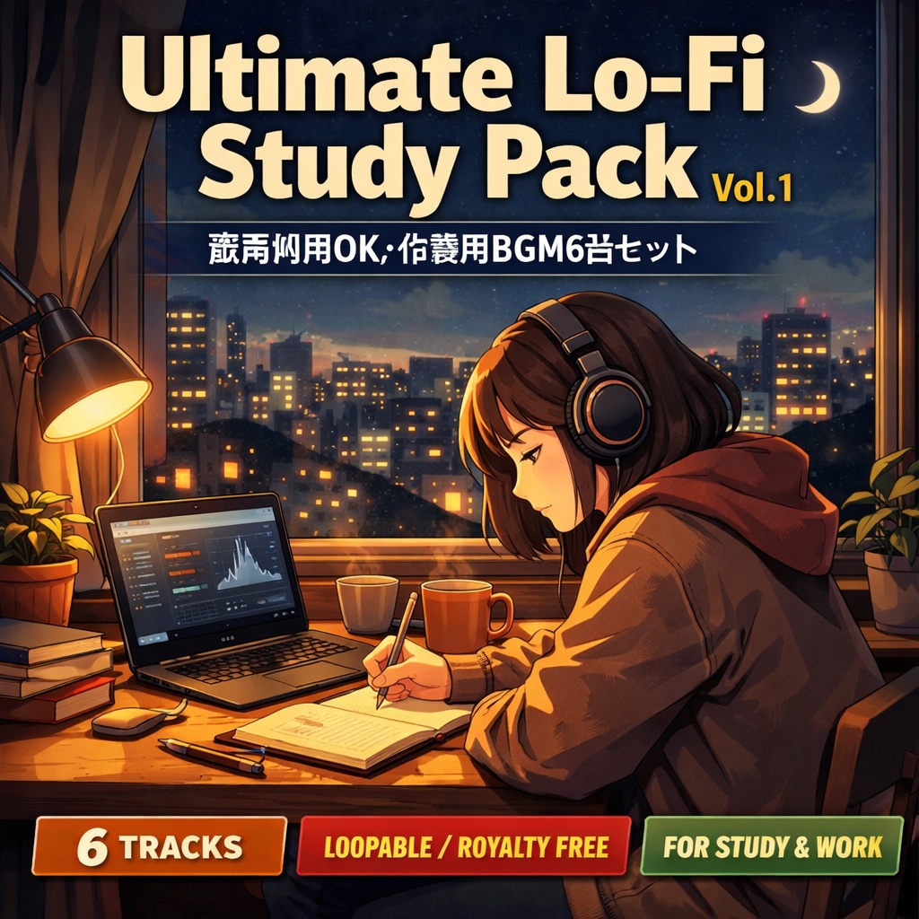 Ultimate Lo-Fi Study Pack Vol.1｜商用利用OK・作業用BGM6曲セット