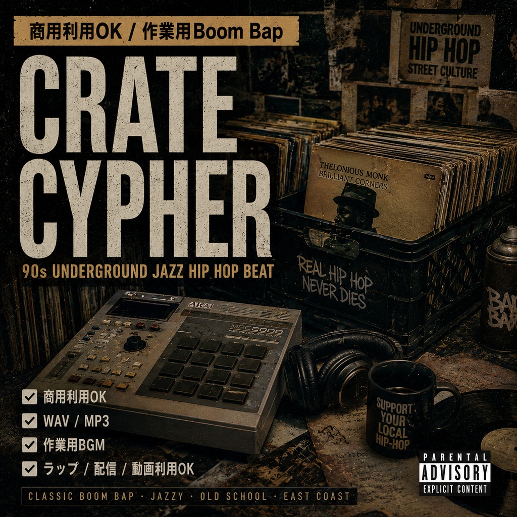 【商用利用OK / 作業用Boom Bap】Crate Cypher|90s Underground Jazz Hip Hop Beat