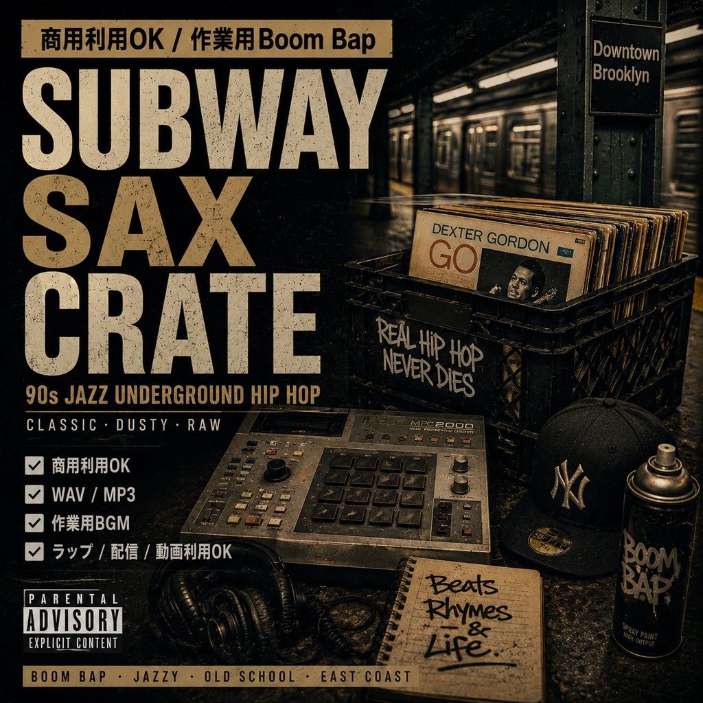 【商用利用OK / 作業用Boom Bap】Subway Sax Crate｜90s Jazz Underground Hip Hop