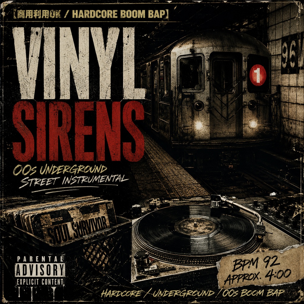 【商用利用OK / Hardcore Boom Bap】Vinyl Sirens|00s Underground Street Instrumental