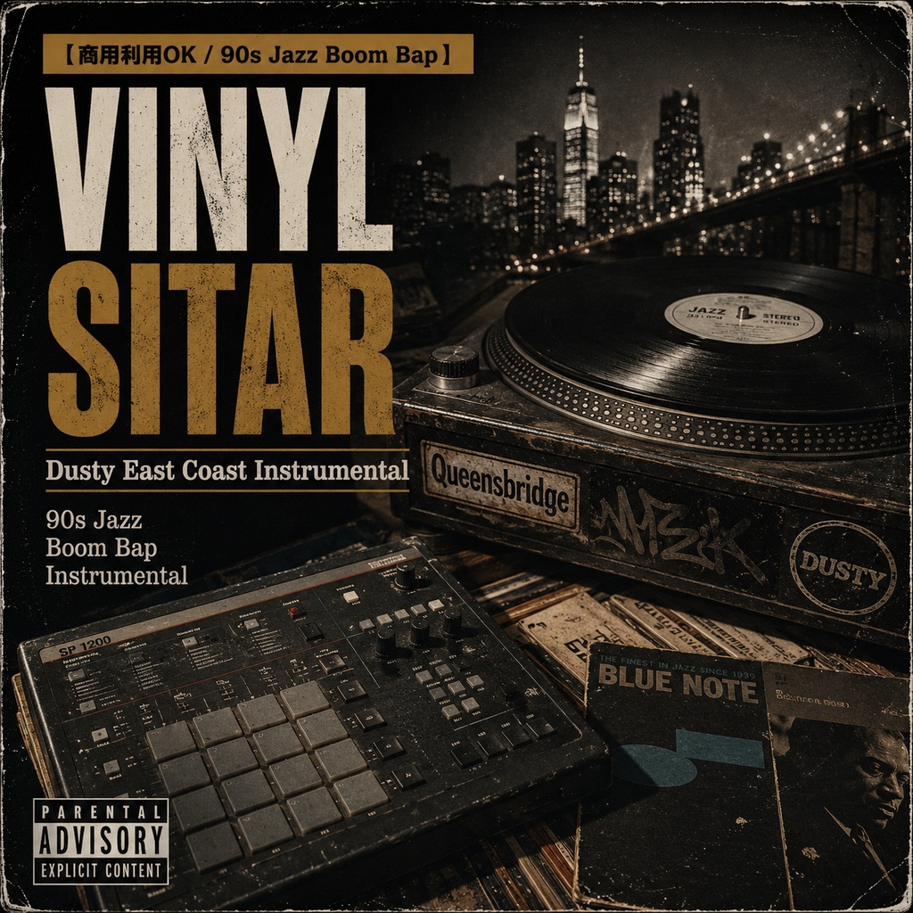 【商用利用OK / 90s Jazz Boom Bap】Vinyl Sitar｜Dusty East Coast Instrumental