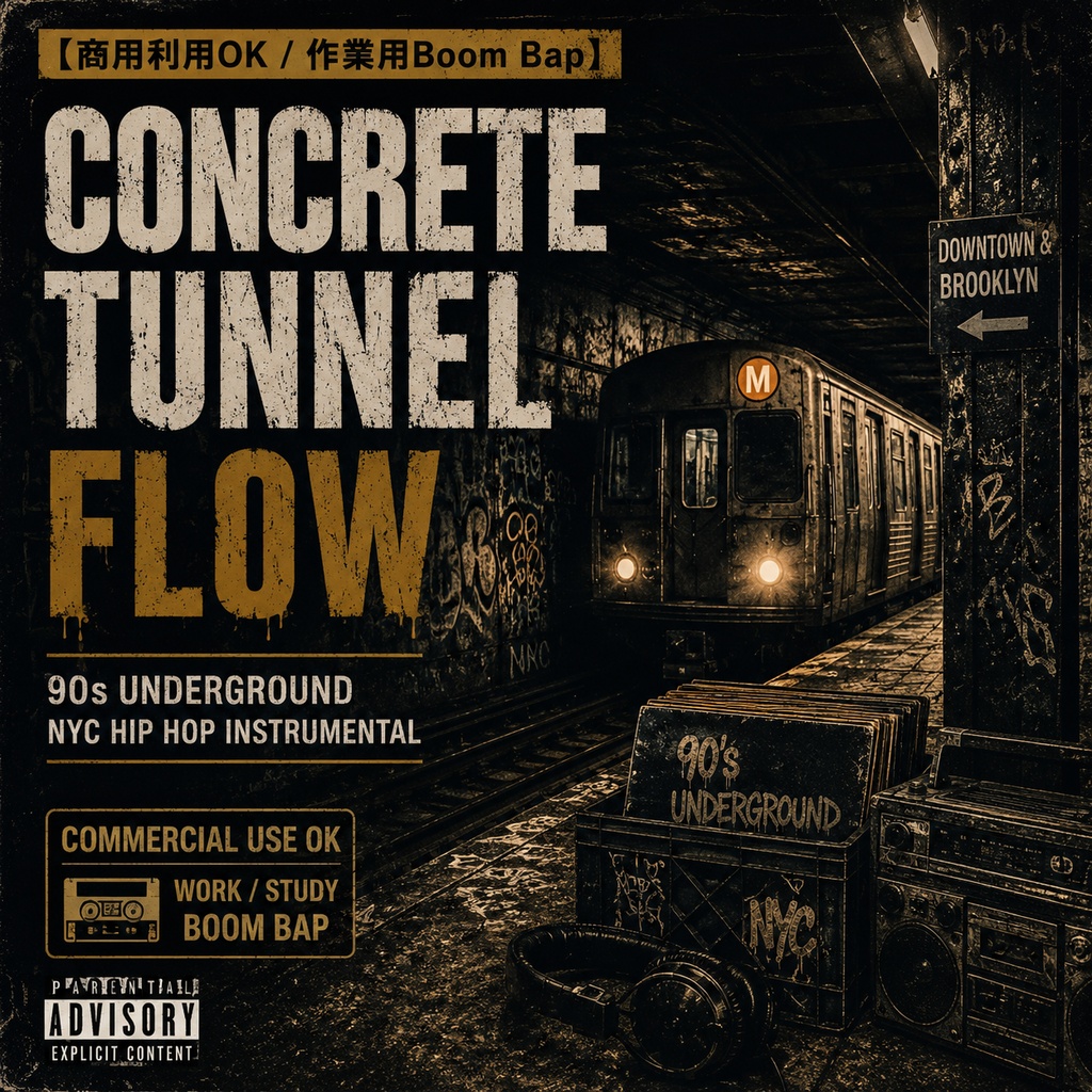 【商用利用OK / 作業用Boom Bap】Concrete Tunnel Flow｜90s Underground NYC Hip Hop Instrumental