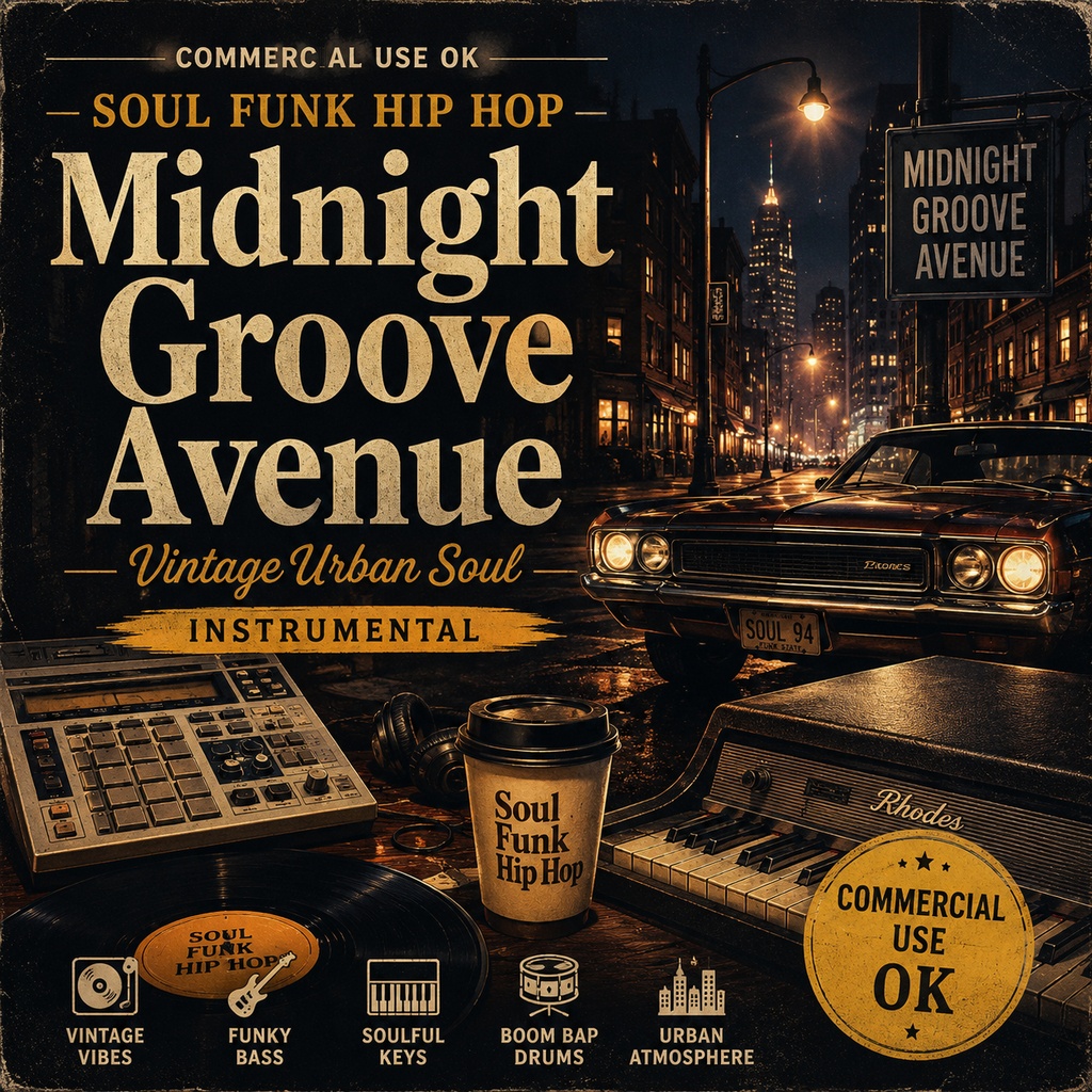 【商用利用OK / Soul Funk Hip Hop】Midnight Groove Avenue｜Vintage Urban Soul Instrumental