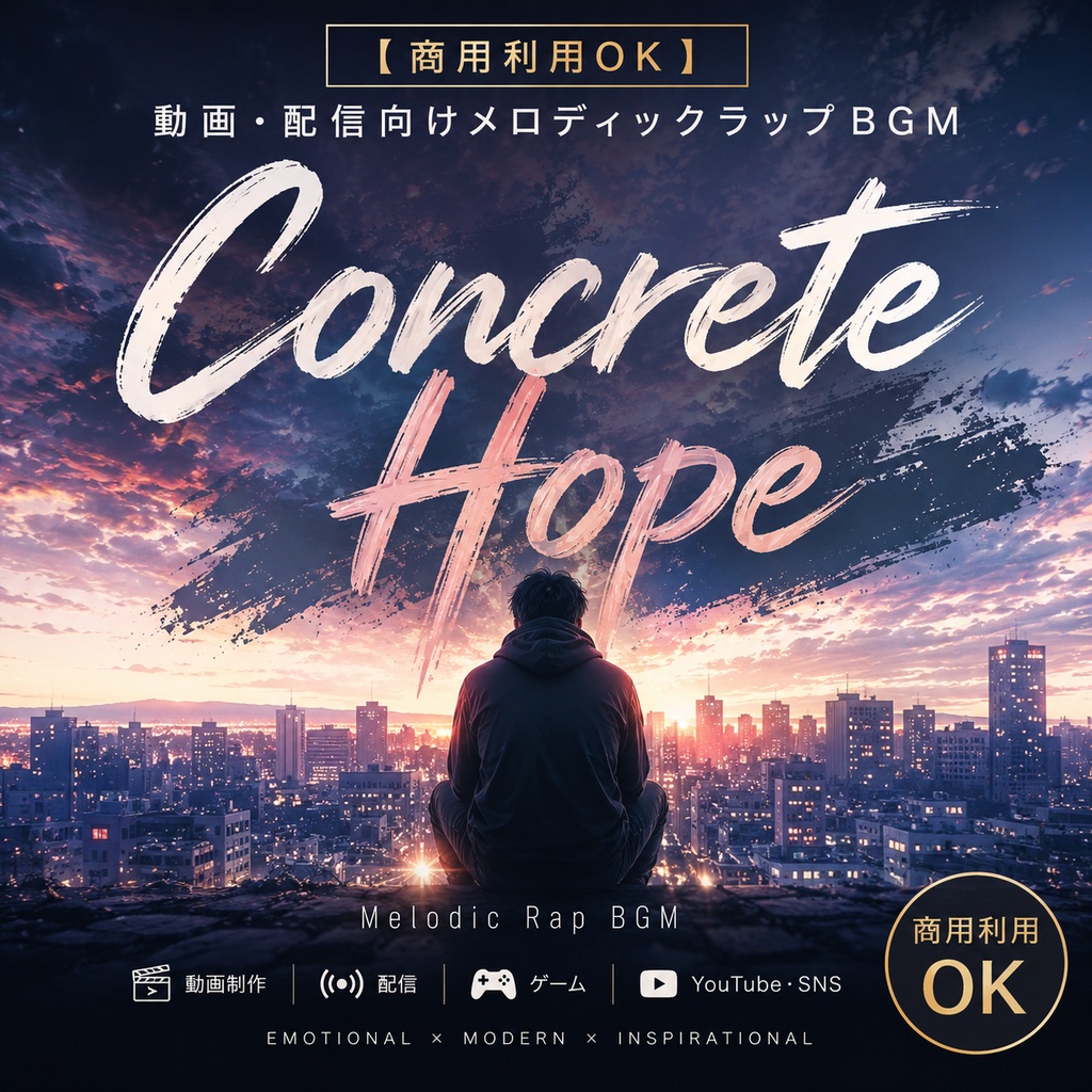 【商用利用OK】Concrete Hope｜動画・配信向けメロディックラップBGM