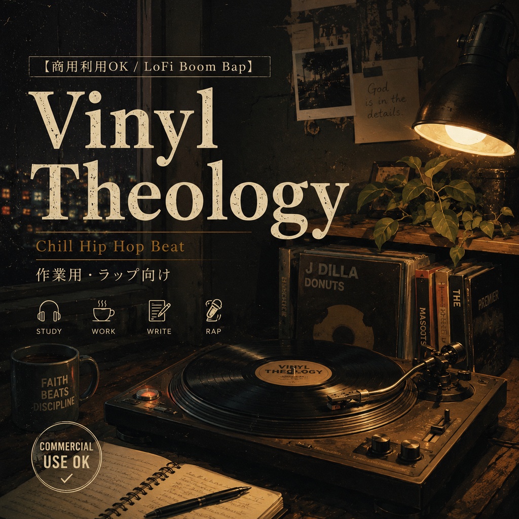 【商用利用OK / LoFi Boom Bap】Vinyl Theology｜作業用・ラップ向け Chill Hip Hop Beat