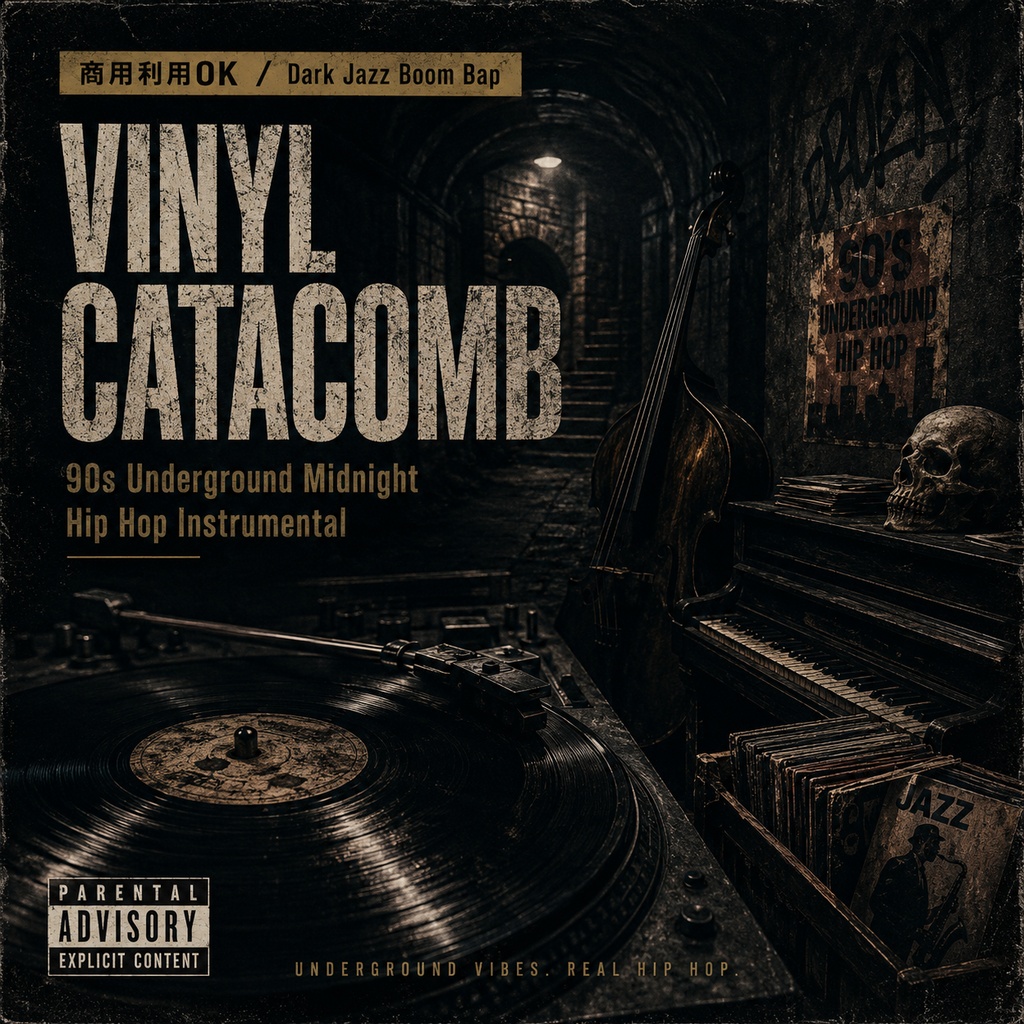 【商用利用OK / Dark Jazz Boom Bap】Vinyl Catacomb｜90s Underground Midnight Hip Hop Instrumental