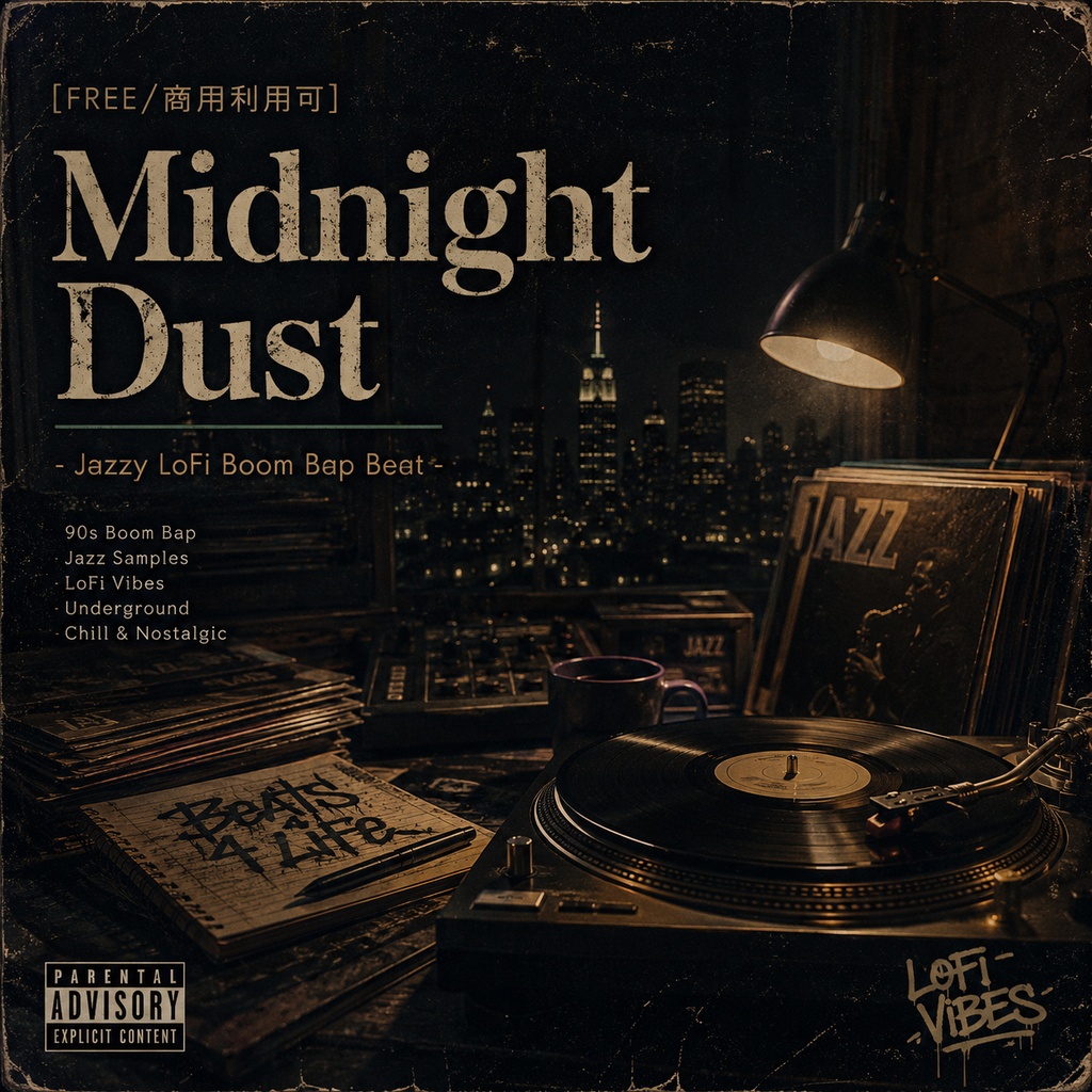 [FREE/商用利用可] Midnight Dust - Jazzy LoFi Boom Bap Beat