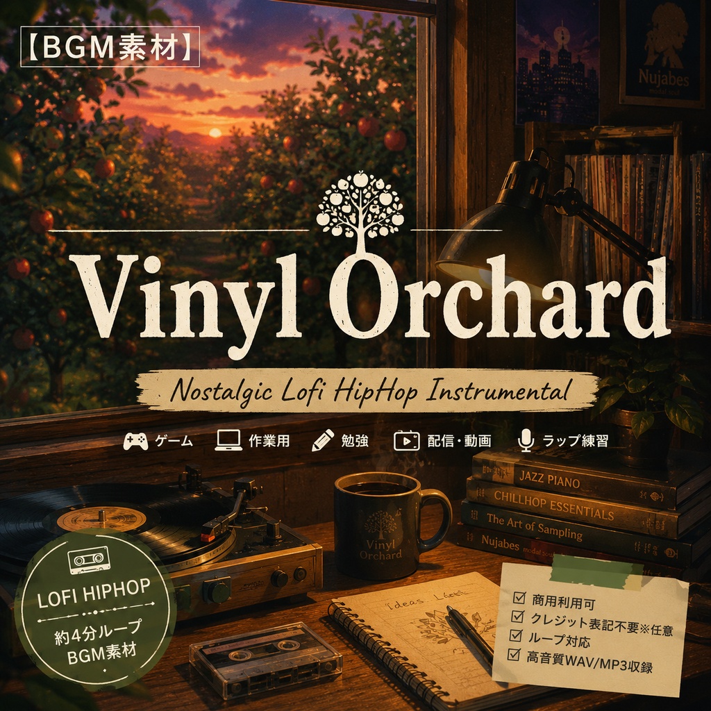 【BGM素材】Vinyl Orchard - Nostalgic Lofi HipHop Instrumental