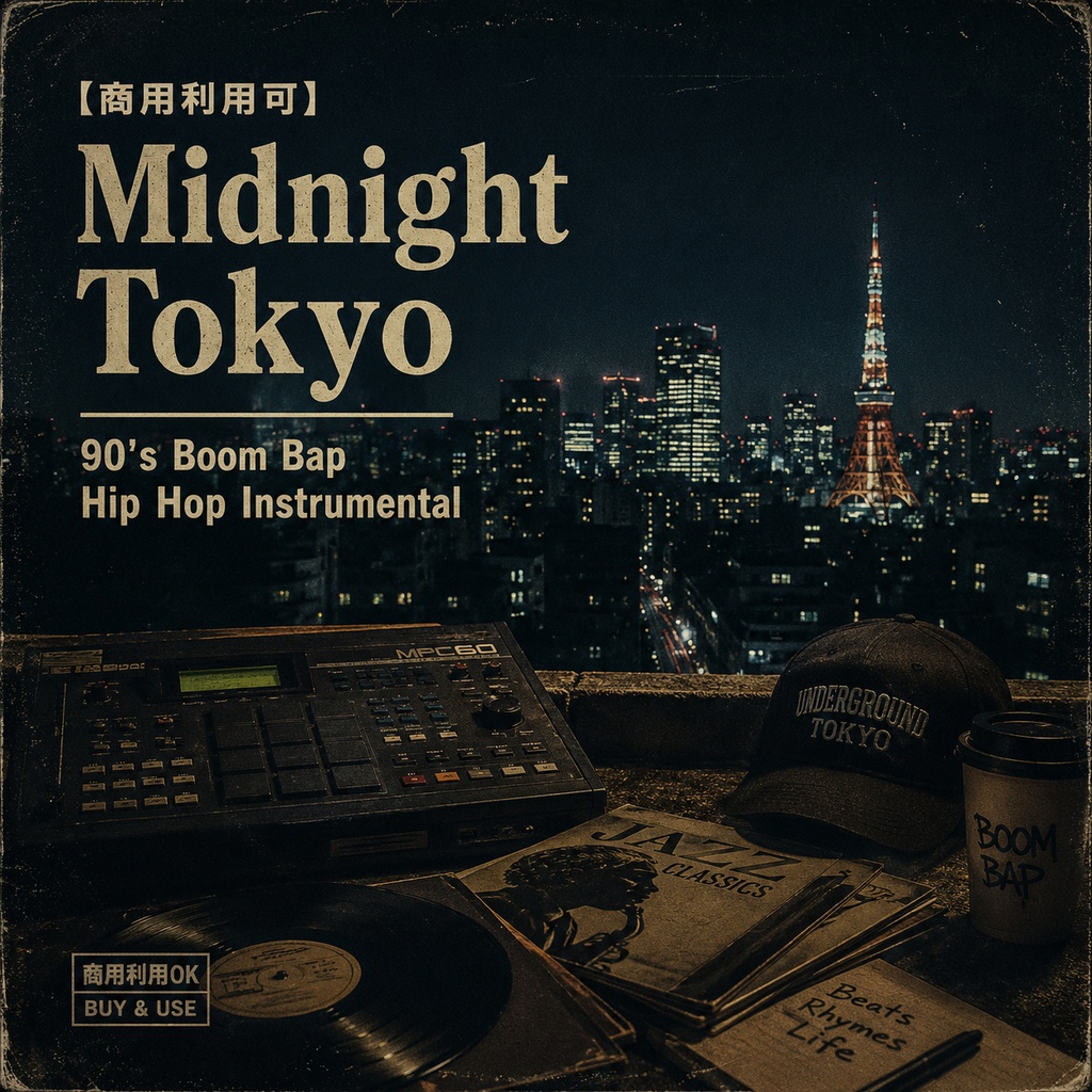 【商用利用可】Midnight Tokyo - 90's Boom Bap Hip Hop Instrumental