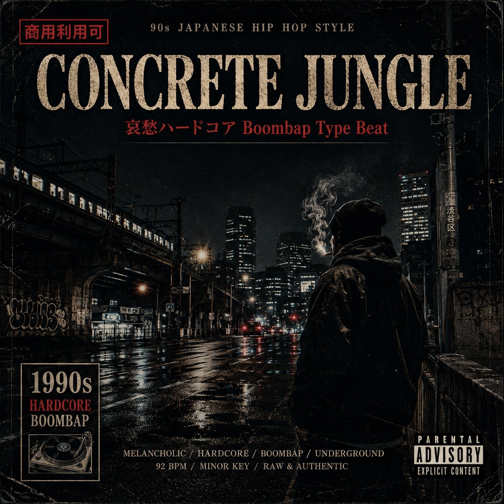 【商用利用可】Concrete Jungle - 哀愁ハードコア Boombap Type Beat