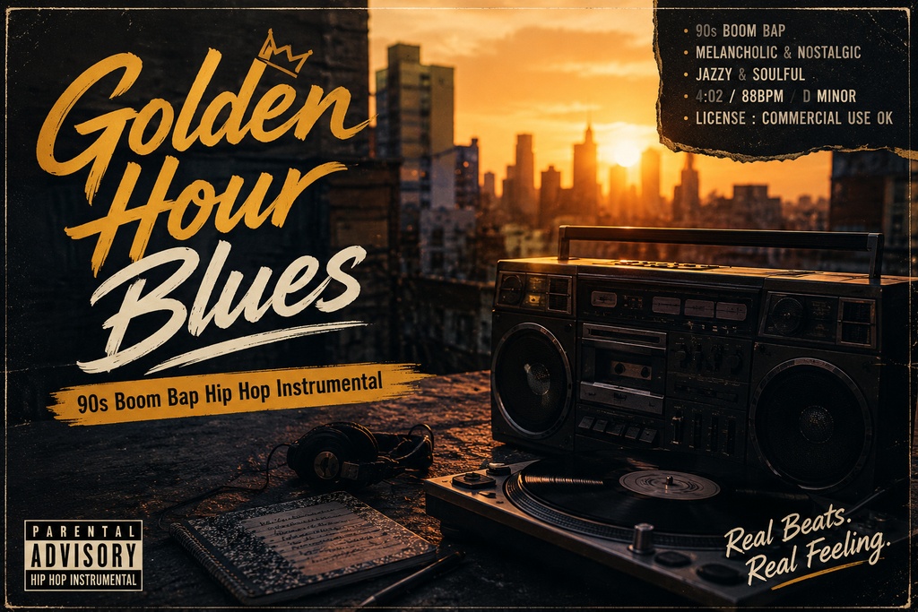 Golden Hour Blues | 90s Boom Bap Hip Hop Instrumental