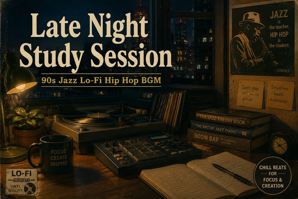 Late Night Study Session | 90s Jazz Lo-Fi Hip Hop BGM
