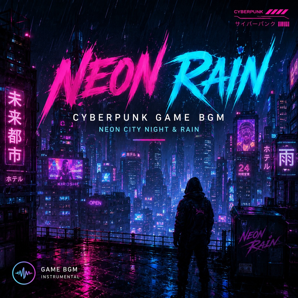 Neon Rain | Cyberpunk Game BGM - Neon City Night & Rain