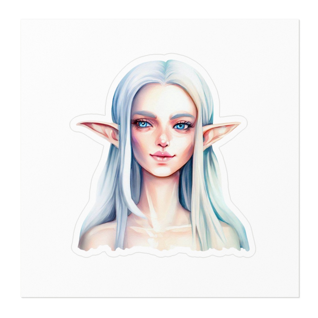 かわいい女の子エルフ水彩絵の具