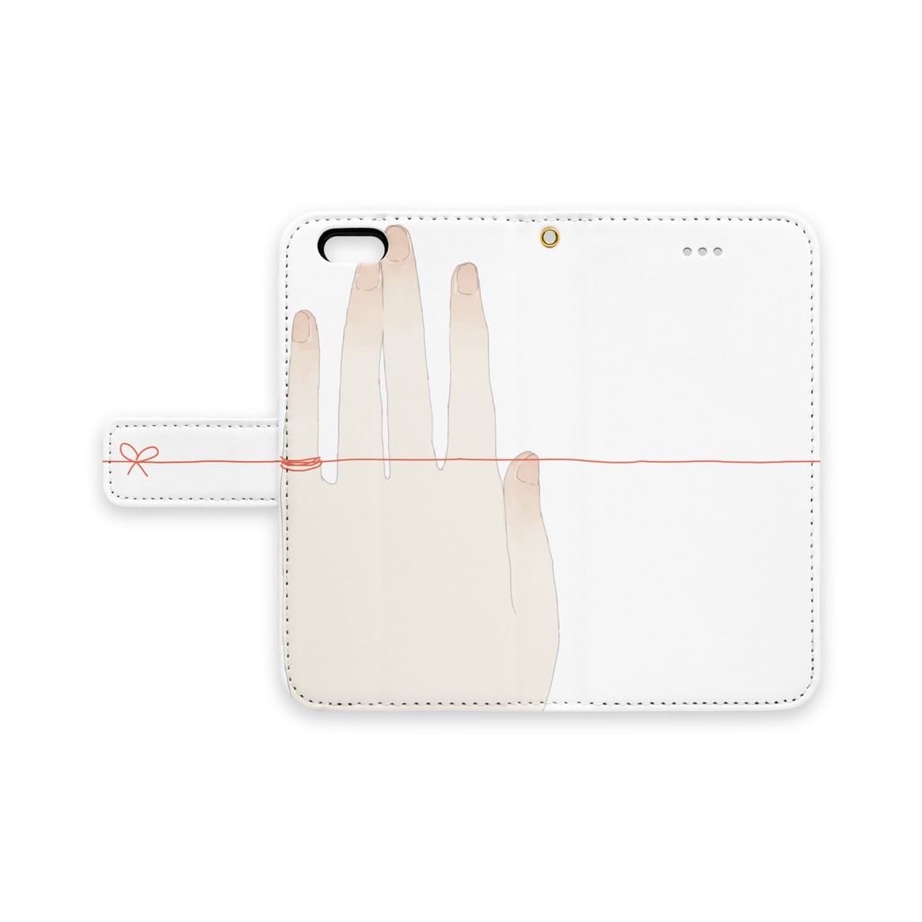 手帳型iPhoneケース/ストラップホールあり/赤い糸