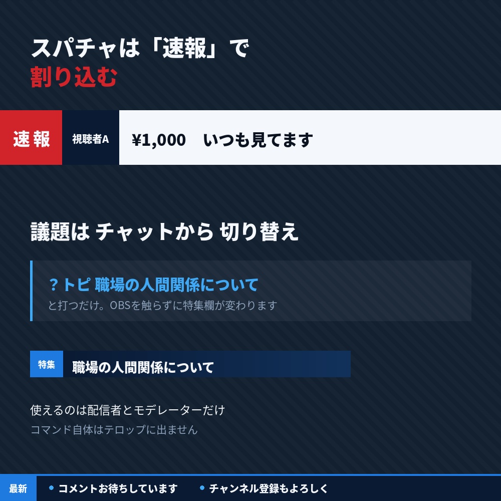 【わんコメ対応】コメントがテロップになる ニュース番組風オーバーレイ|NEWS DESK【OBS/縦型配信対応】