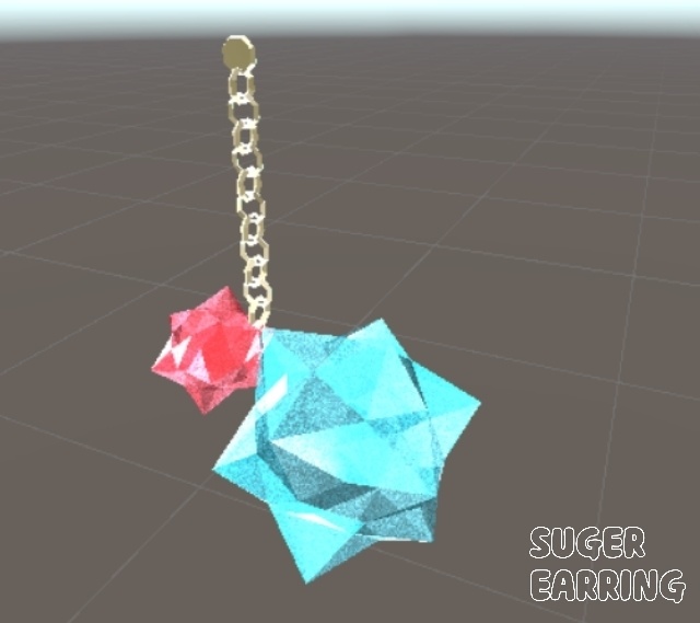 【VRChat想定】こんぺいとうイヤリング