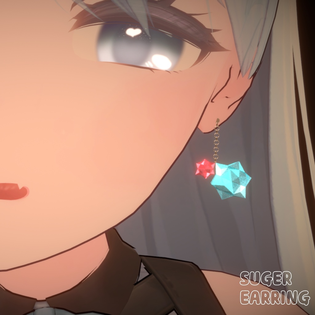 【VRChat想定】こんぺいとうイヤリング 