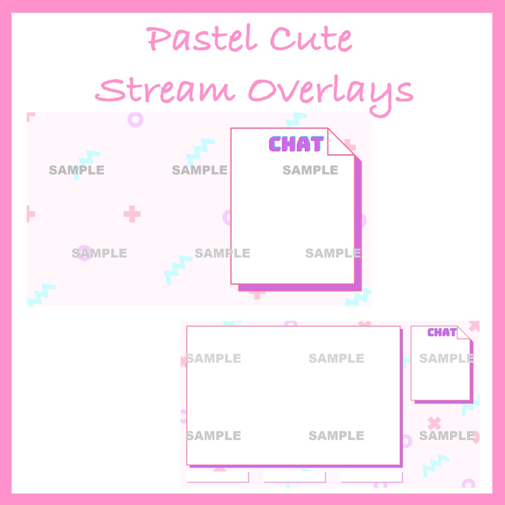 配信用オーバーレイ Stream Overlays Pastel Cute Amerynnn Booth