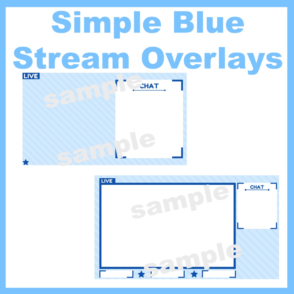 【配信用オーバーレイ/STREAM OVERLAYS】Simple Blue