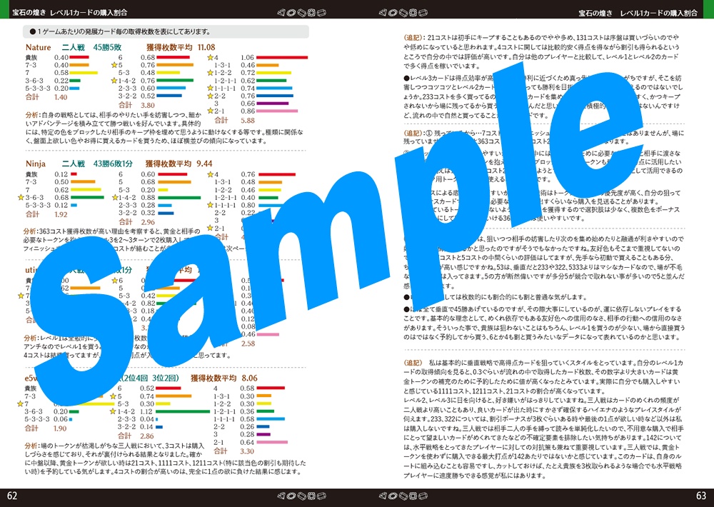 【第3版】宝石の煌き フローチャート「垂直戦略編」二人戦・三人戦・四人戦 / カード覚え方と評価・寸評