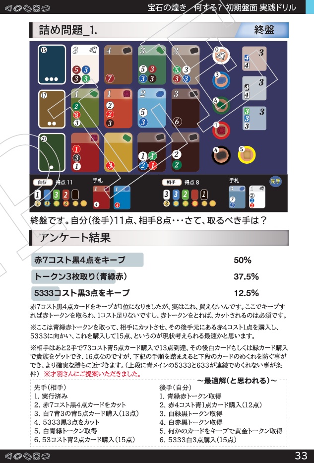 【宝石の煌き】何する?初期盤面実戦ドリル 『冊子』『本』『書籍』