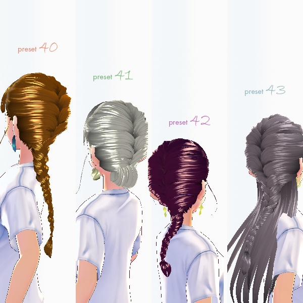 【VRoid用ヘアプリセット / 正式版・ベータ版 両対応】HairPreset 4 in 1set No.03