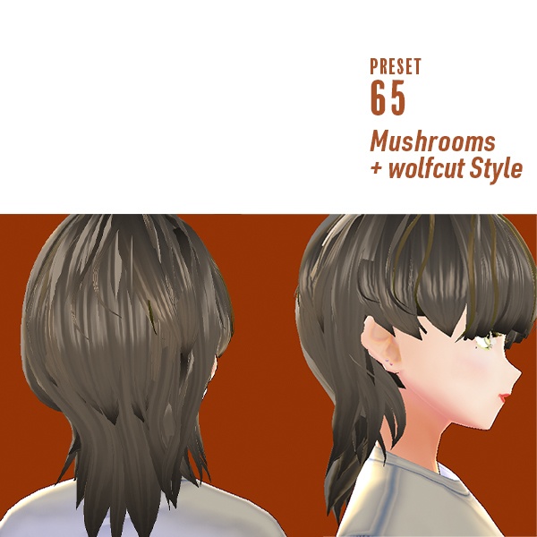 【VRoid用ヘアプリセット / 正式版・ベータ版 両対応】HairPreset  3 in 1set No.06 -マッシュルームスタイル-
