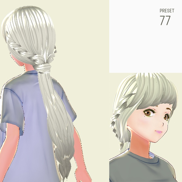 【VRoid用ヘアプリセット / 正式版・ベータ版 両対応】HairPreset 3 in 1set No.07