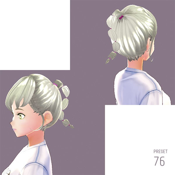 【VRoid用ヘアプリセット / 正式版・ベータ版 両対応】HairPreset 3 in 1set No.07