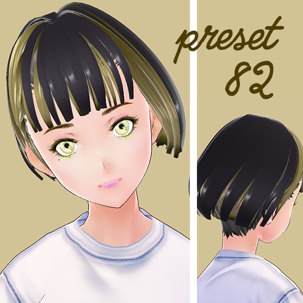 【VRoid用ヘアプリセット / 正式版対応】HairPreset 3 in 1set No.09