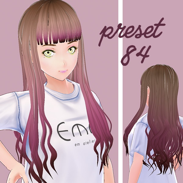 【VRoid用ヘアプリセット / 正式版対応】HairPreset 3 in 1set No.09
