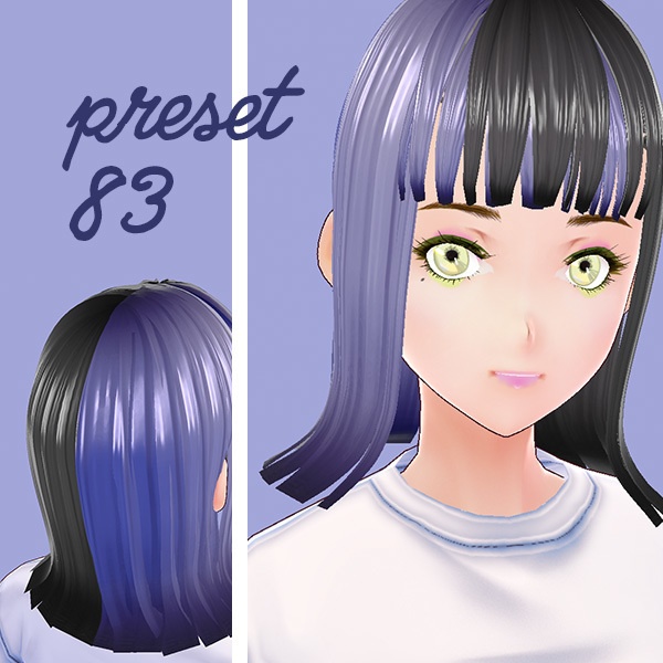 【VRoid用ヘアプリセット / 正式版対応】HairPreset 3 in 1set No.09