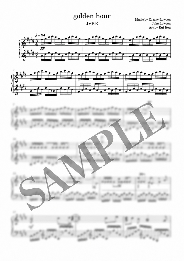 golden hour – Piano Solo Sheet Music (PDF)