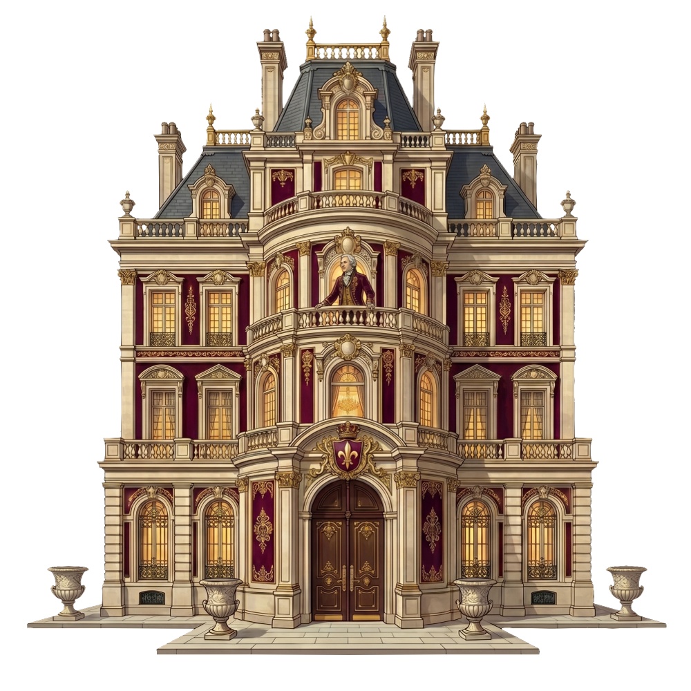 【立ち絵・背景素材】西洋館の麗しき姫君セット(ポーズ5種・ちびキャラ・塔のアイコン付