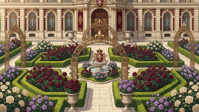 【立ち絵・背景素材】西洋館の麗しき姫君セット(ポーズ5種・ちびキャラ・塔のアイコン付