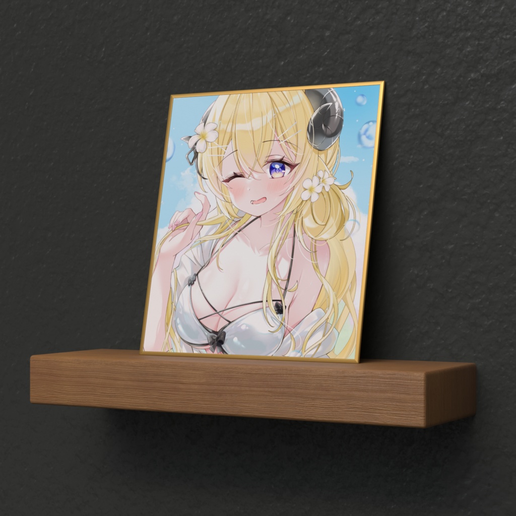 ミニ色紙 角巻わため(水着)【非公式】