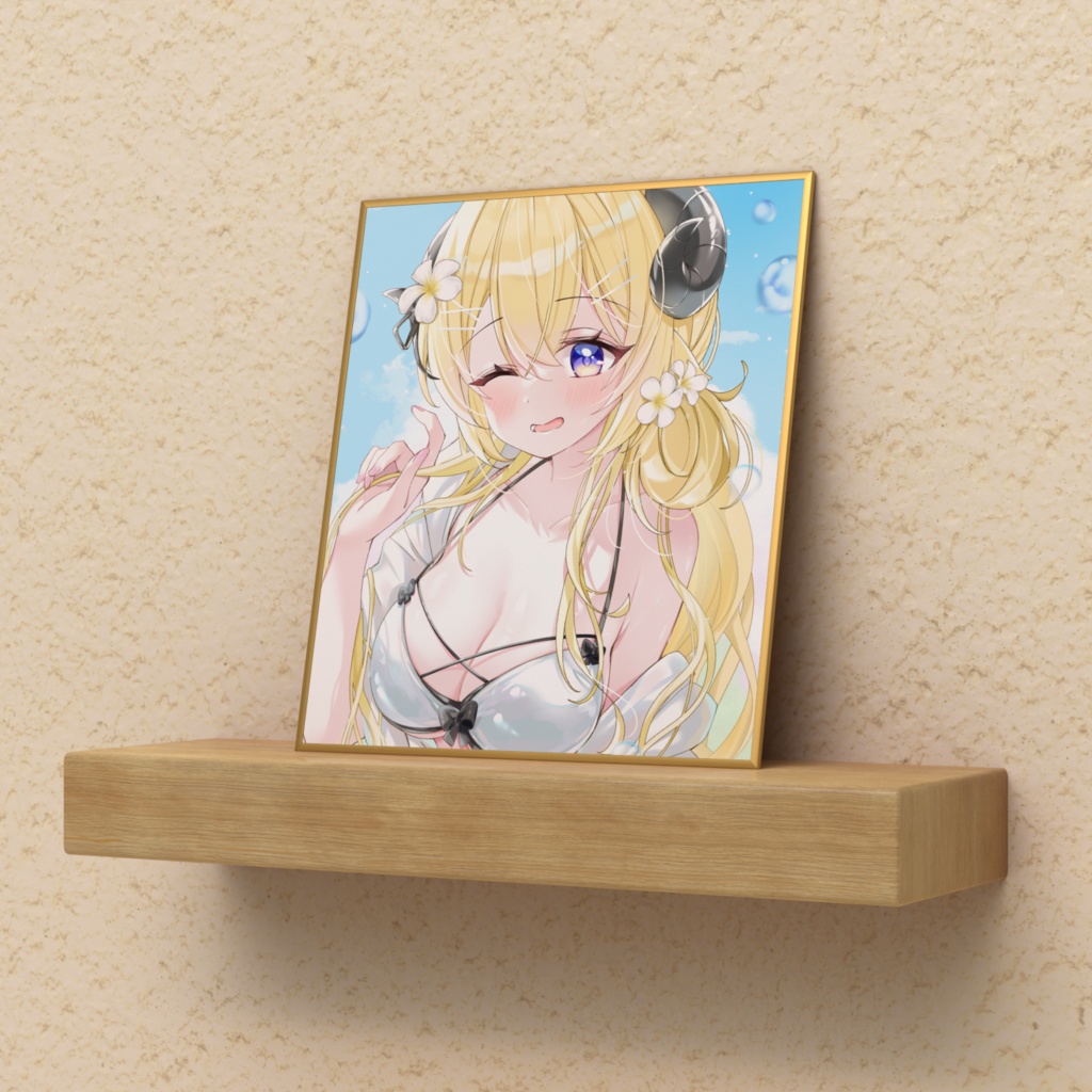 ミニ色紙 角巻わため(水着)【非公式】