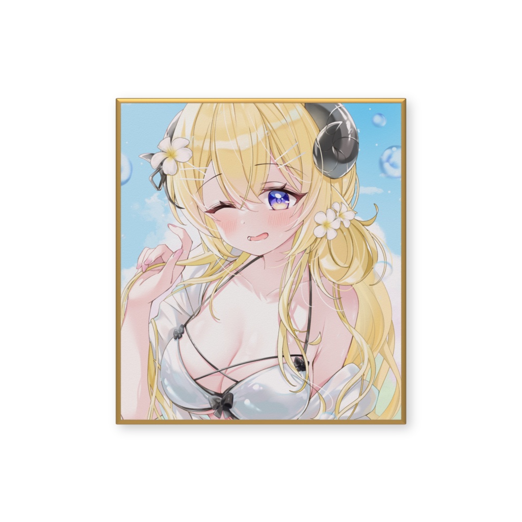 ミニ色紙 角巻わため(水着)【非公式】